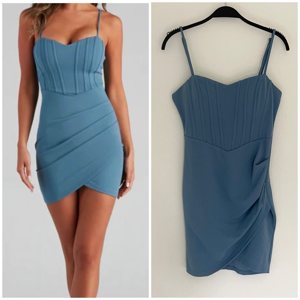 Windsor Slate Blue Mini Dress